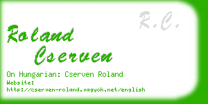 roland cserven business card